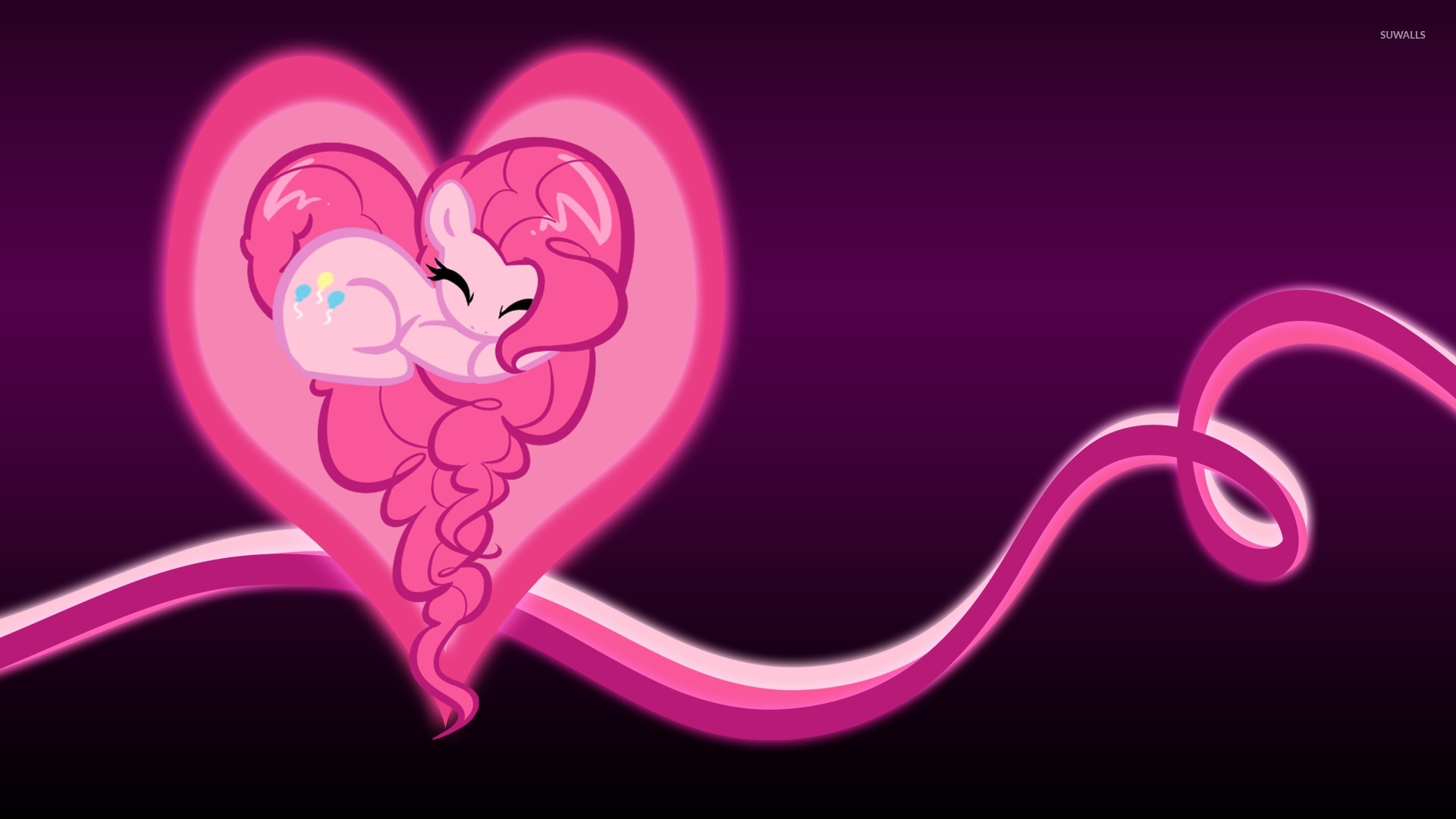 Pinkie Pie In A Glowing Heart My Little Pony Wallpaper Cartoon