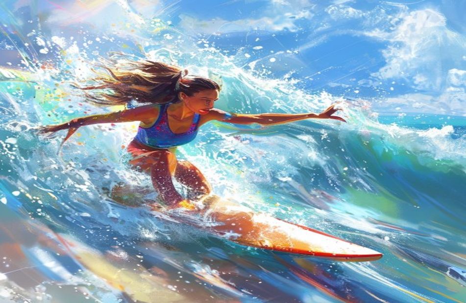 Girls Surfing Wallpaper