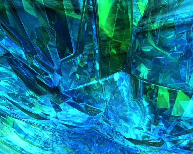 Blue And Green Aurora Crystal Wallpaper Desktop