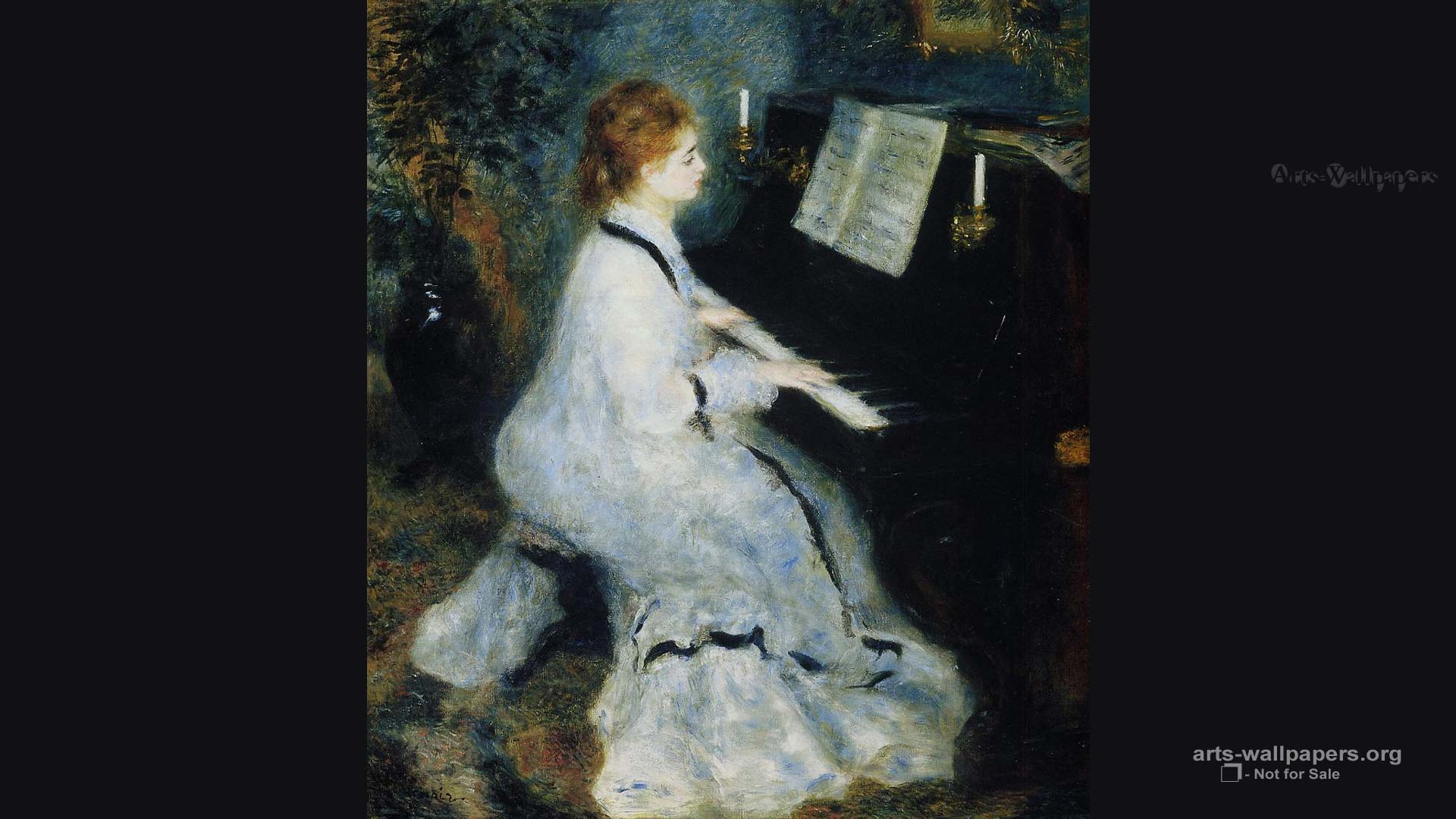 Renoir Wallpaper Young Woman At The Piano Pierre Auguste