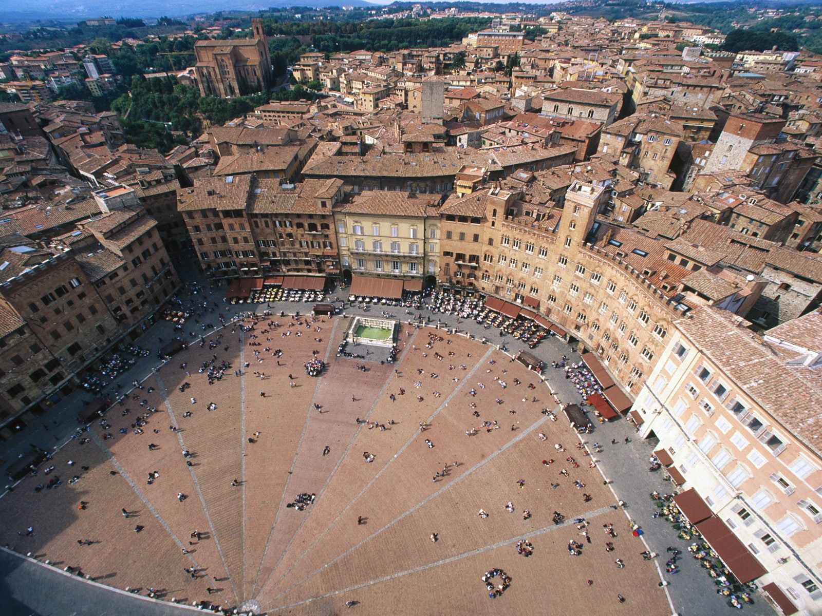 Aerial View of Piazza del Campo Italy Wallpapers HD Wallpapers