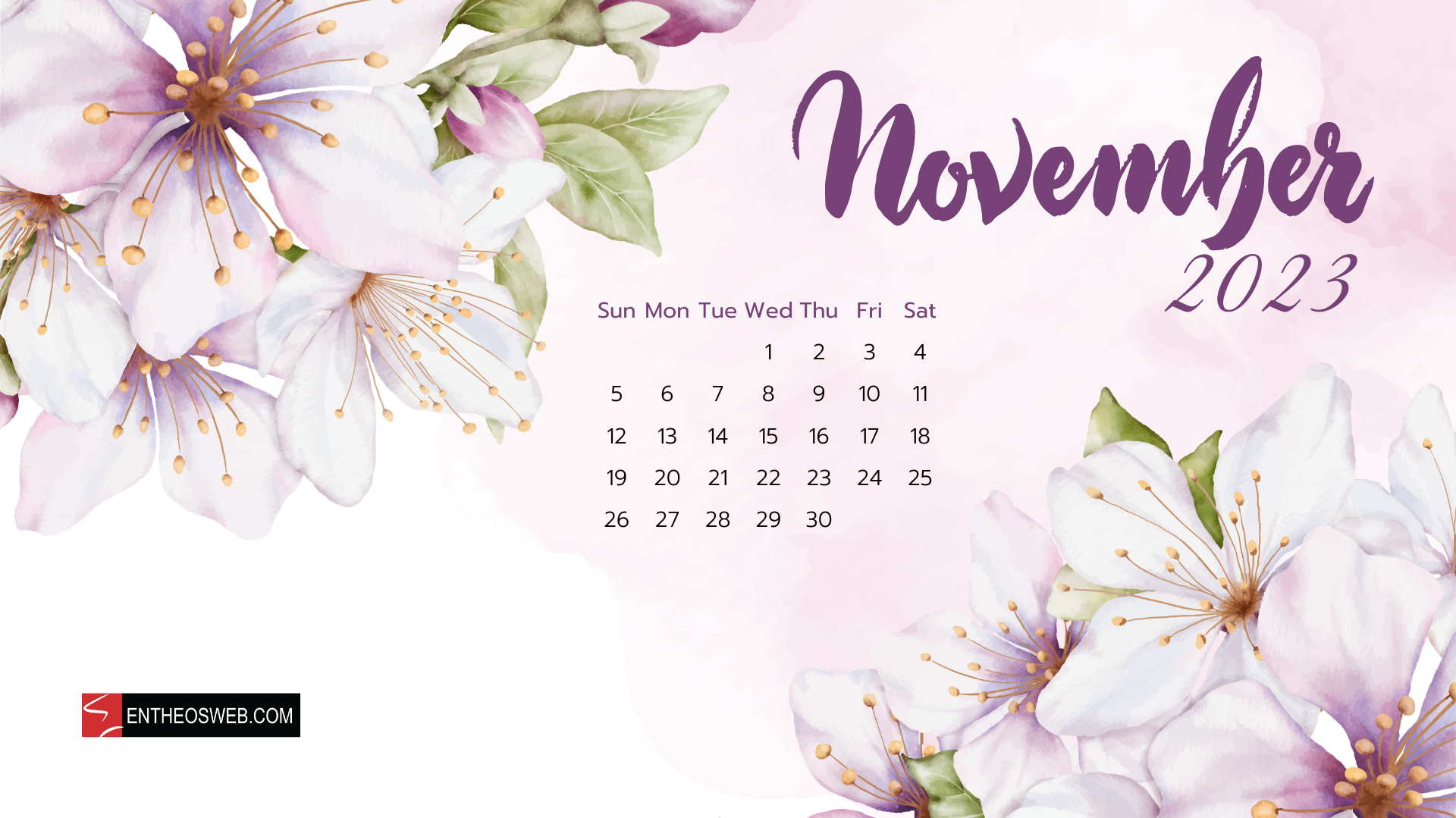Free download November 2023 Calendar Desktop Wallpaper EntheosWeb