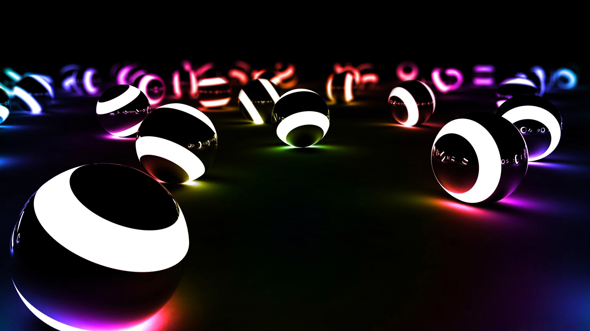 Neon Balls 3d Image Wallpaper High Resolution