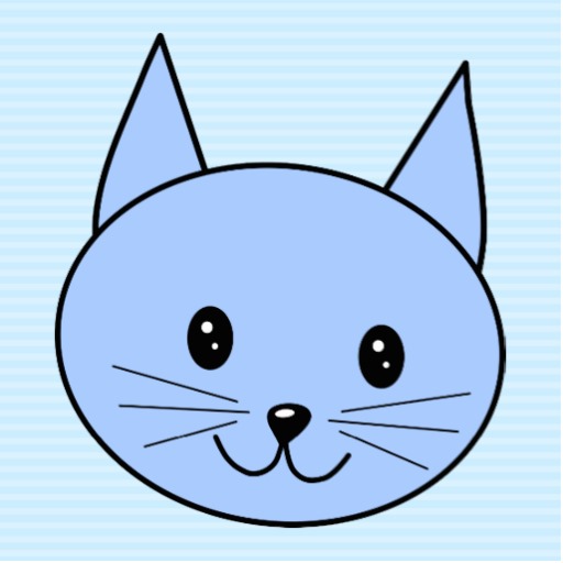 Cute Blue Cat Light Stripe Background Cut Out