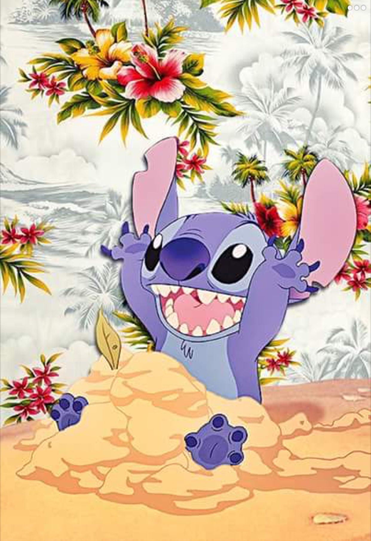 Stitch In Sand Disney Cell Wallpaper Phone