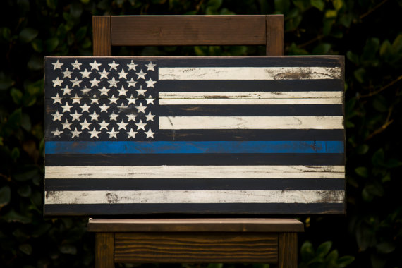 American Flag The Thin Blue Line By Downhomefrills On