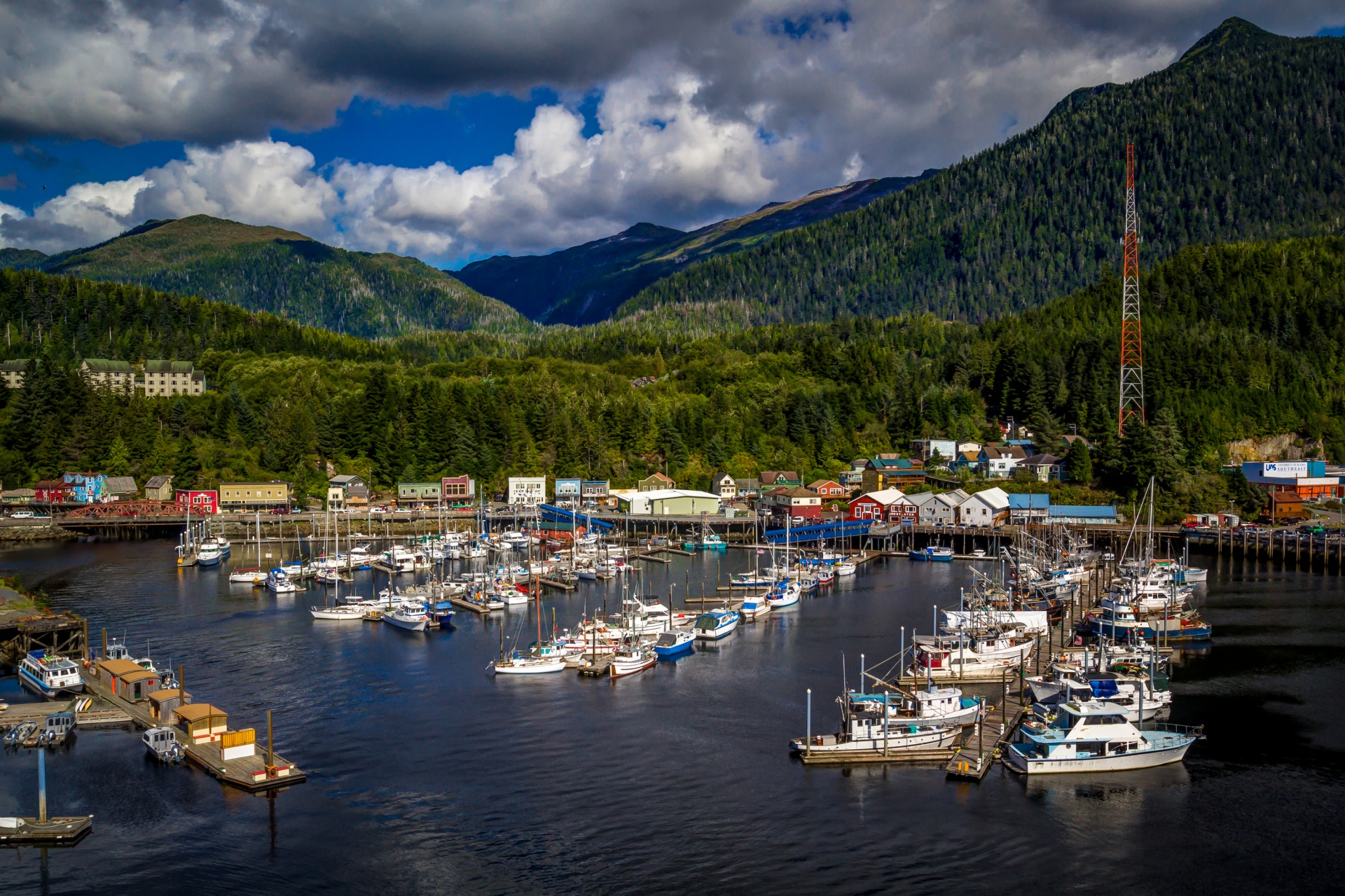 Desktop Wallpaper Alaska Ketchikan Mountain Forests Pier