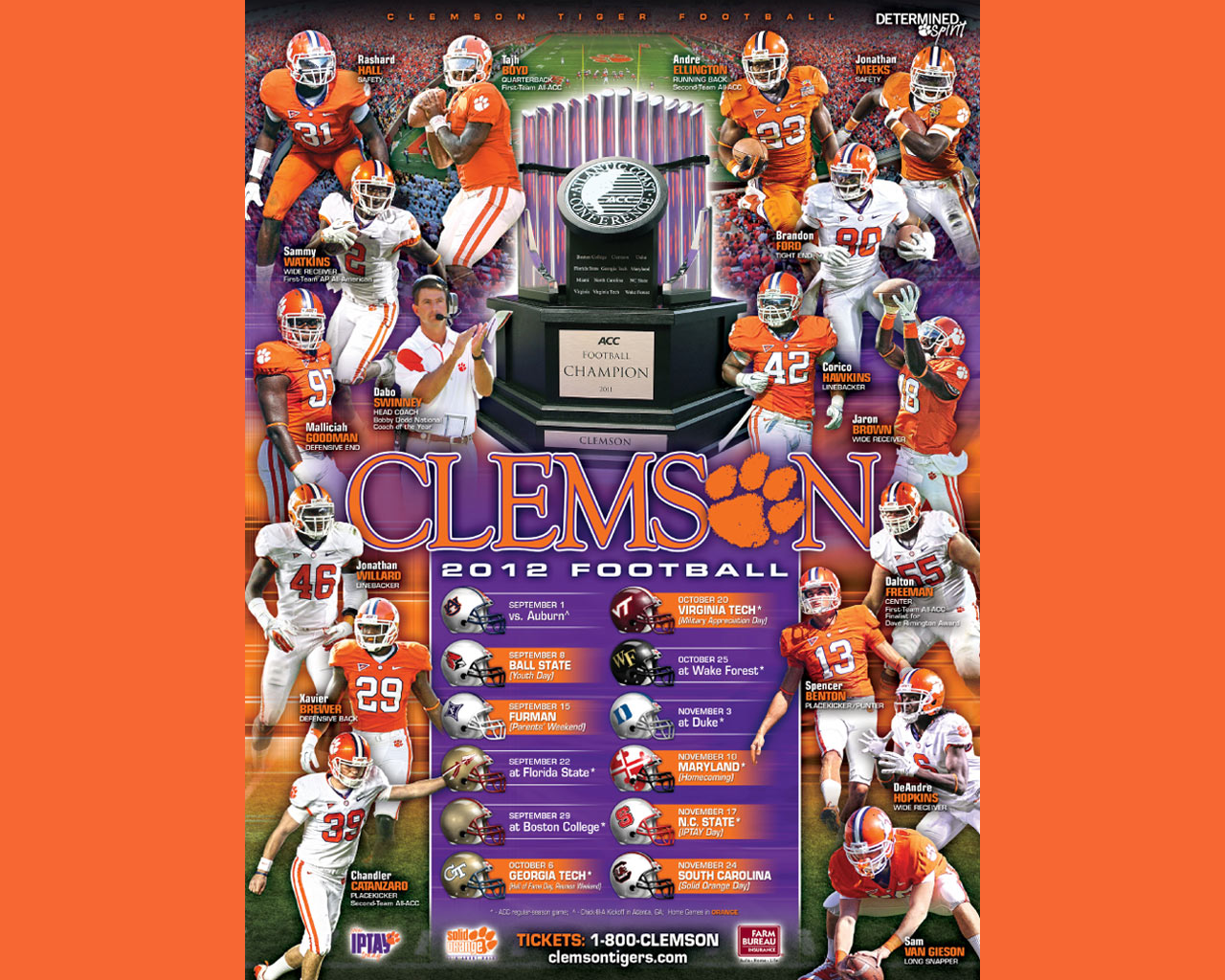 27 2012 Clemson 2012 Football Schedule Clemson Tigers football