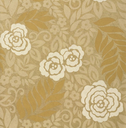 Yvette Floral Wallpaper Metallic Gold Thibaut