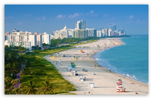 Aerial View Of Miami Beach HD wallpaper for Wide 1610 53 Widescreen