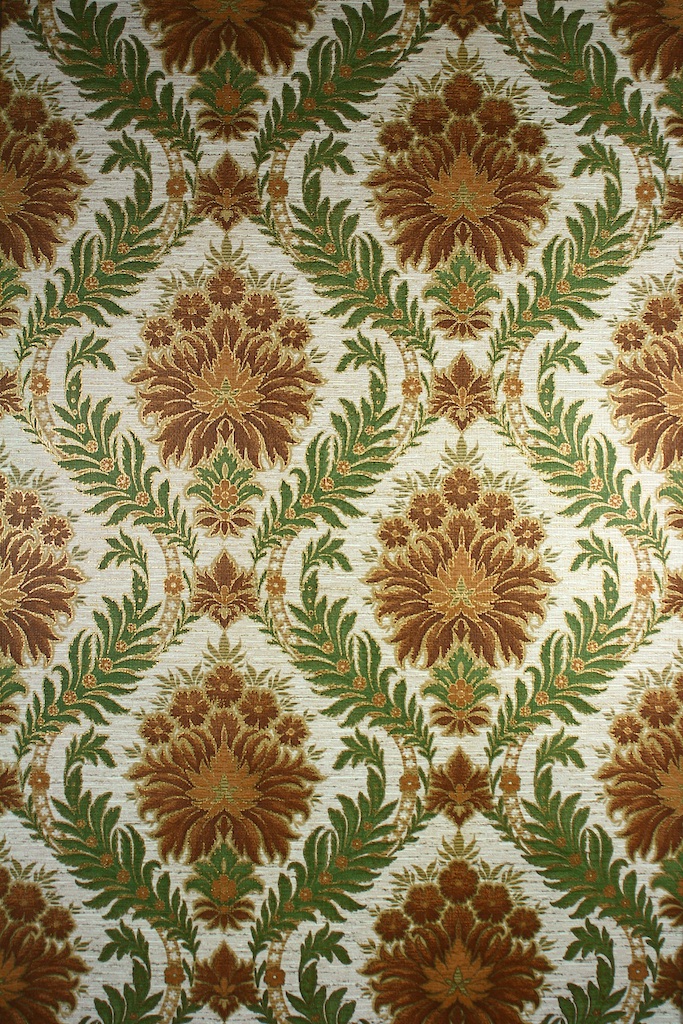 Vintage Brown Gold Damask Wallpaper