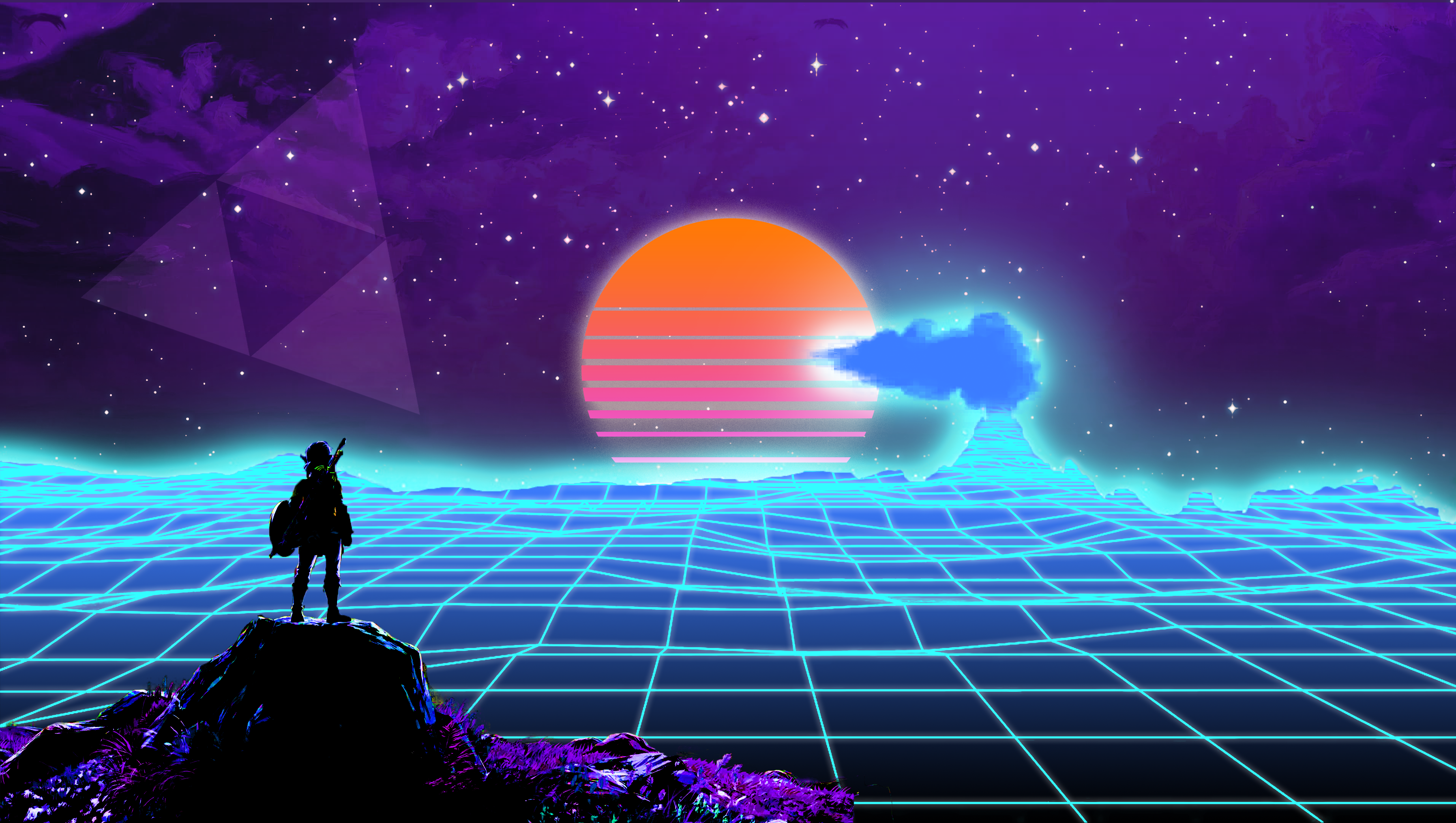 I Made A Vaporwave Zelda Background Background