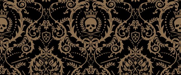 Crowned Skull Damask Wallpaper Perfect For My Daughters Bedroom
