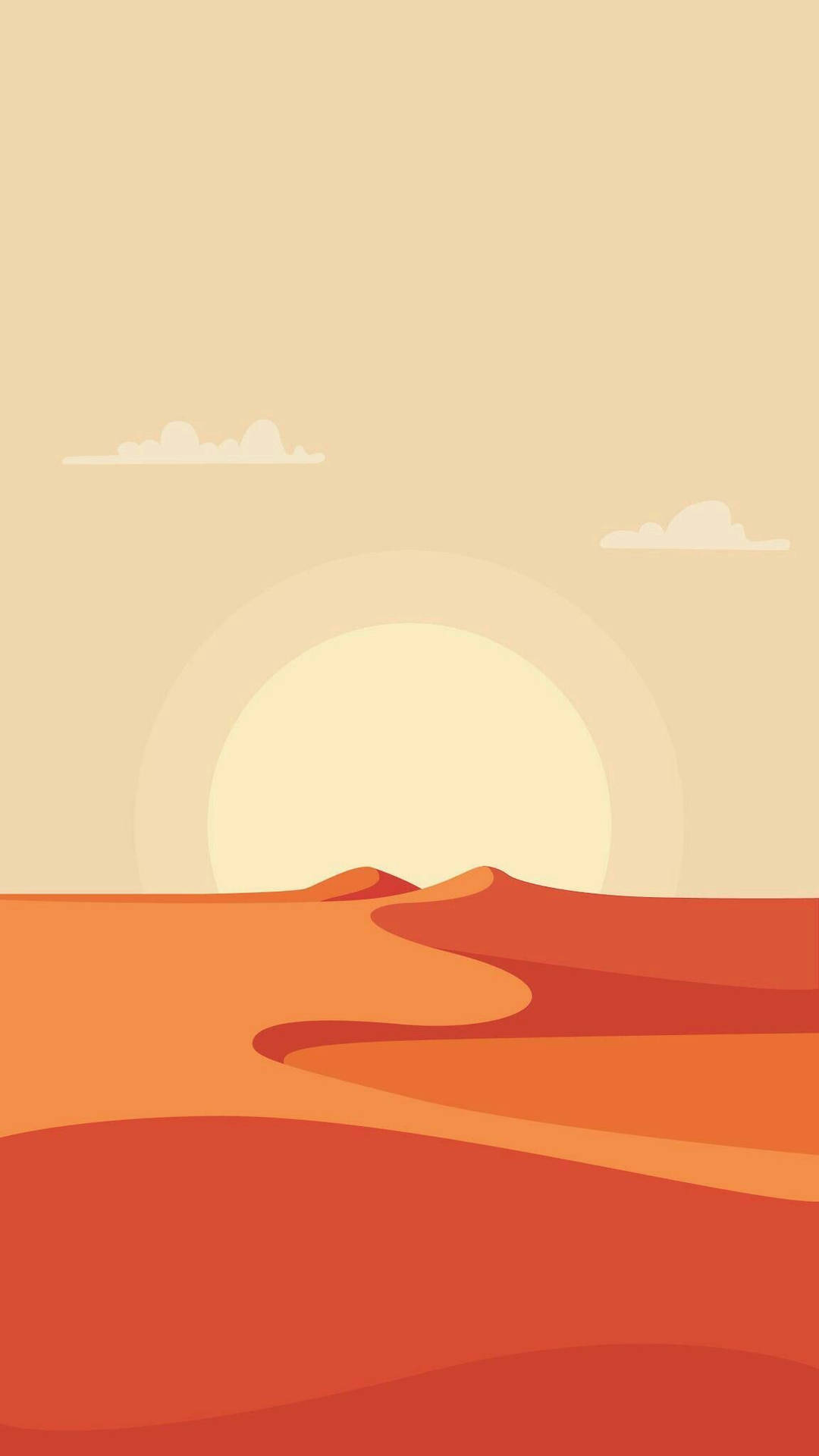 Portrait Desert Sun Art Wallpaper