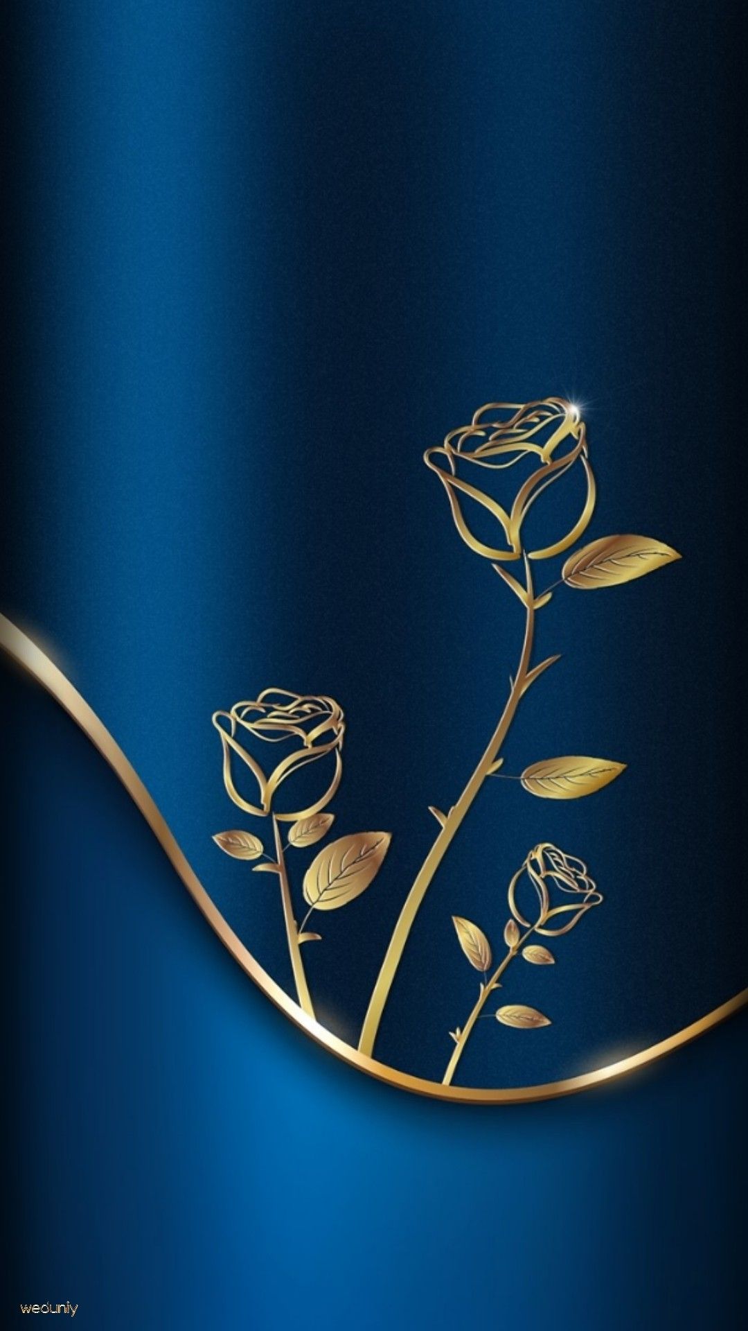 Wallpaper Blue Gold roses Gold wallpaper iphone Android