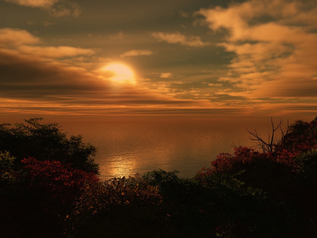 Ocean Sunset Desktop Pc And Mac Wallpaper