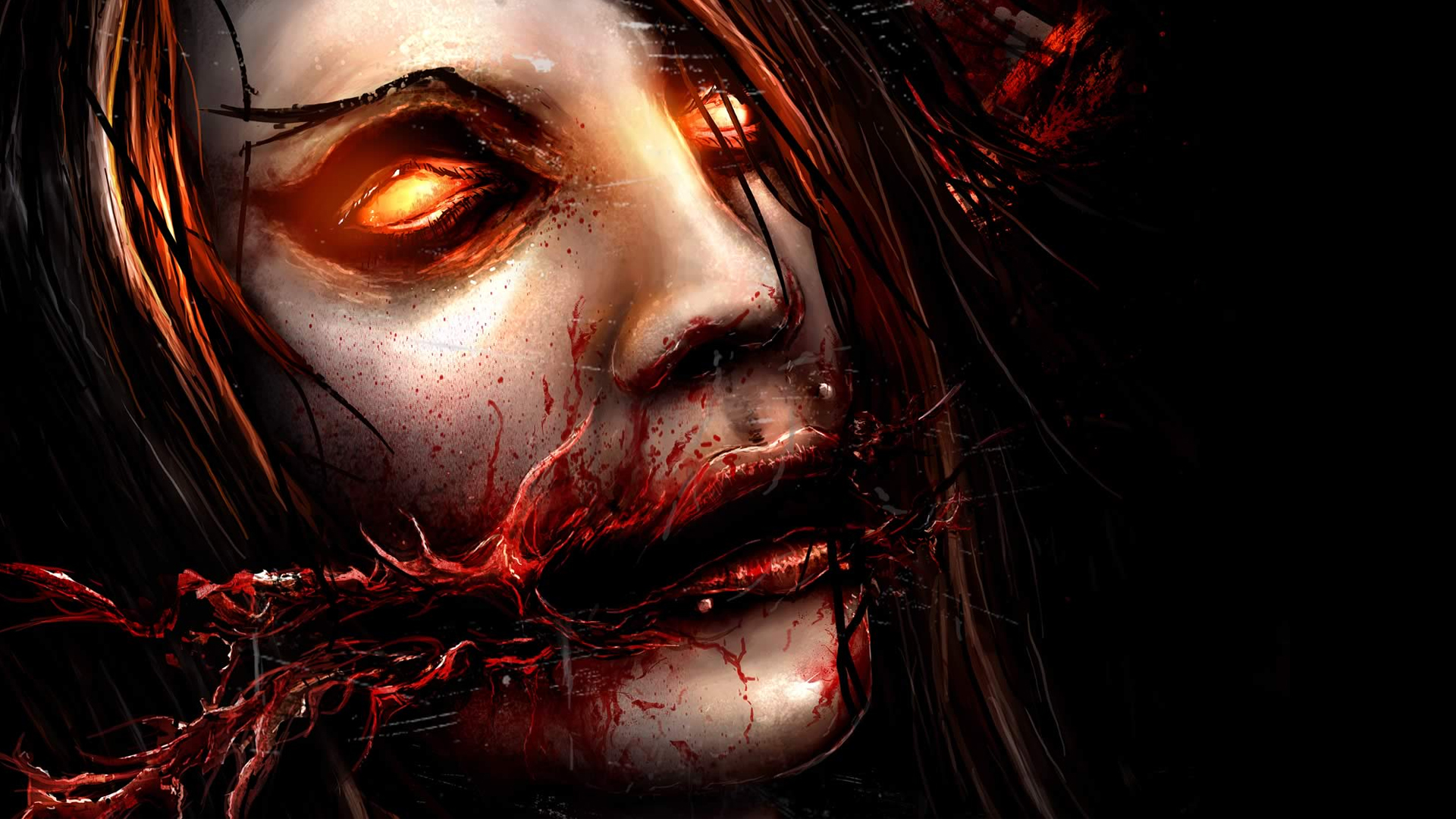 Chelsea Grin Face Creepy Drawing Heavy Metal Hard Rock Dark Blood