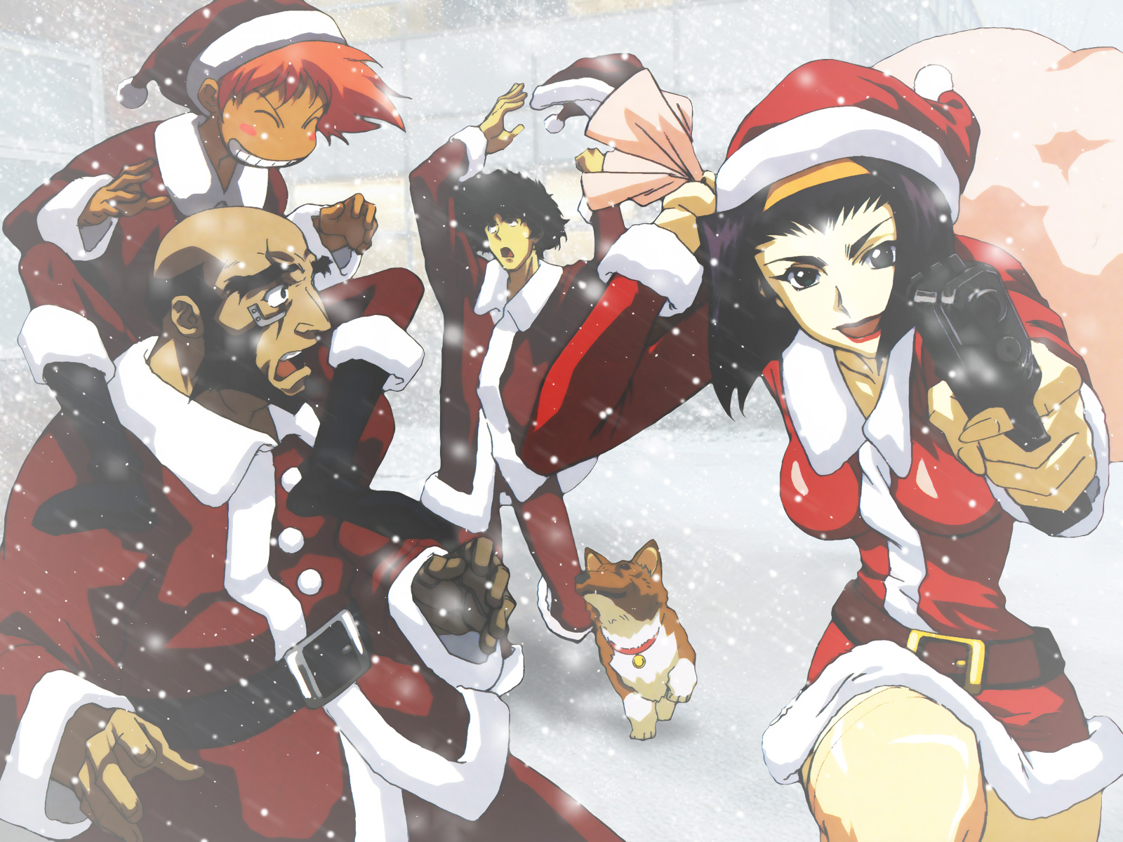 Merry Christmas Anime Girls Fight HD Wallpaper Stylish