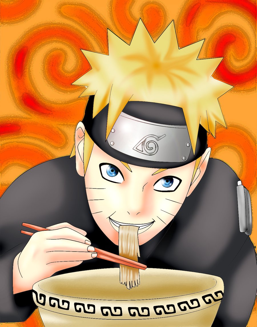 Naruto Eating Ramen Colored By Rakerumcr
