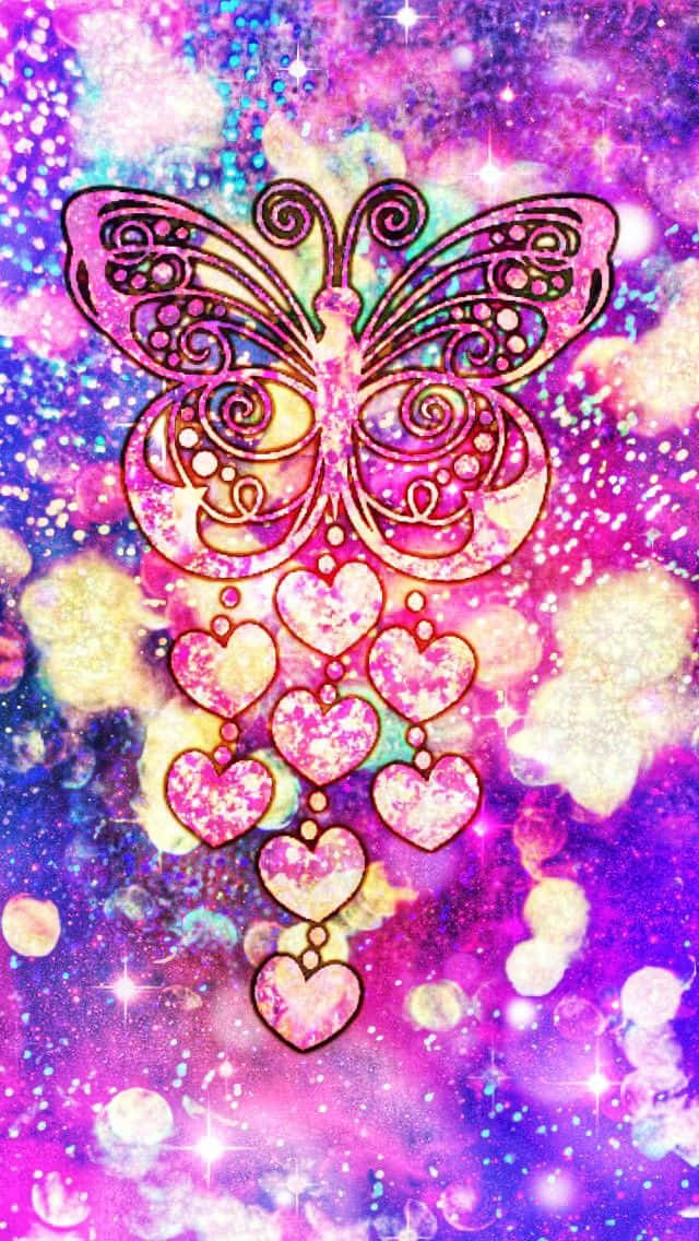 Butterfly Glitter Background Wallpaper