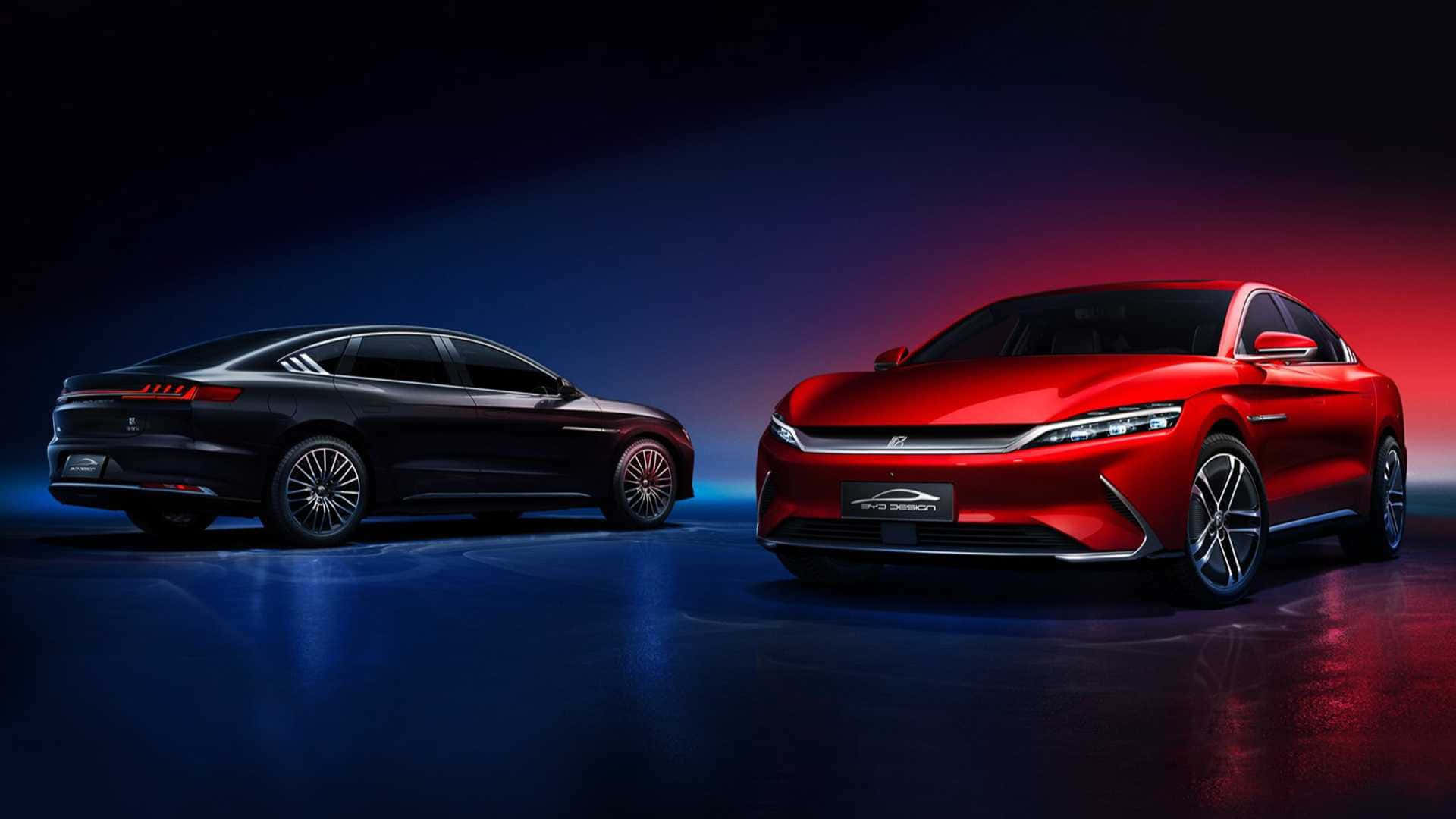 BYD Seal Electric Sedan Car in Red and Black