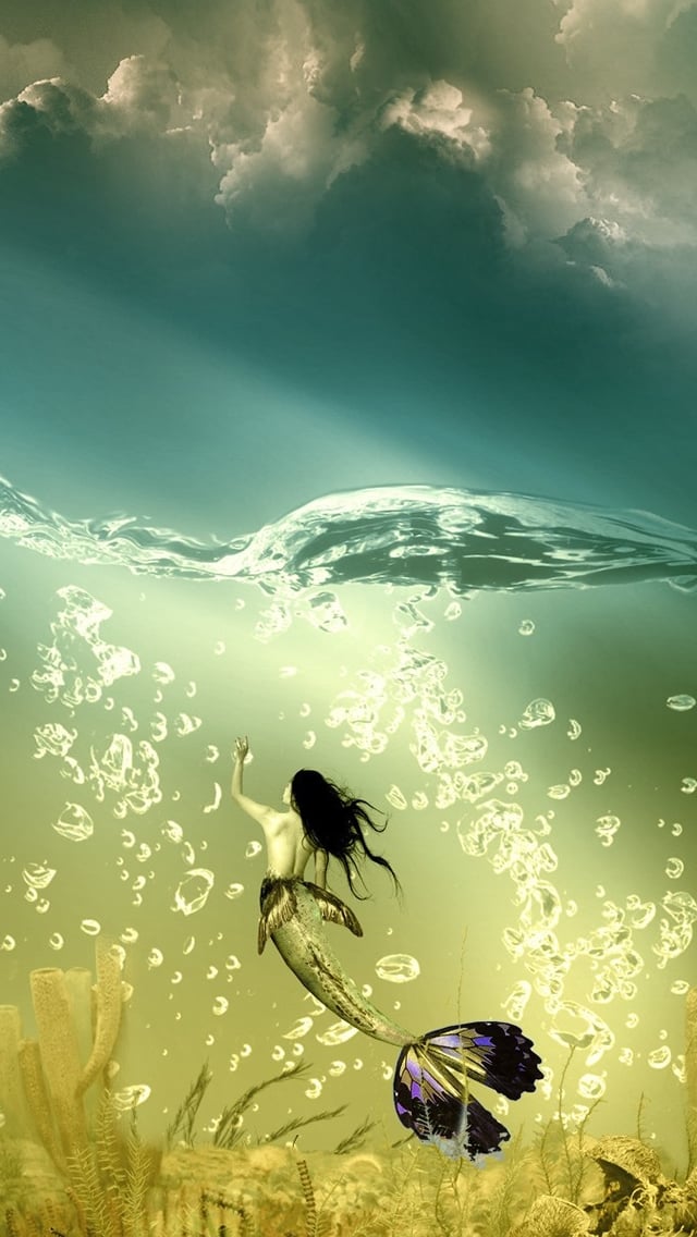 Mermaid Wallpaper 4K Beautiful Girl Paint Fantasy 4240