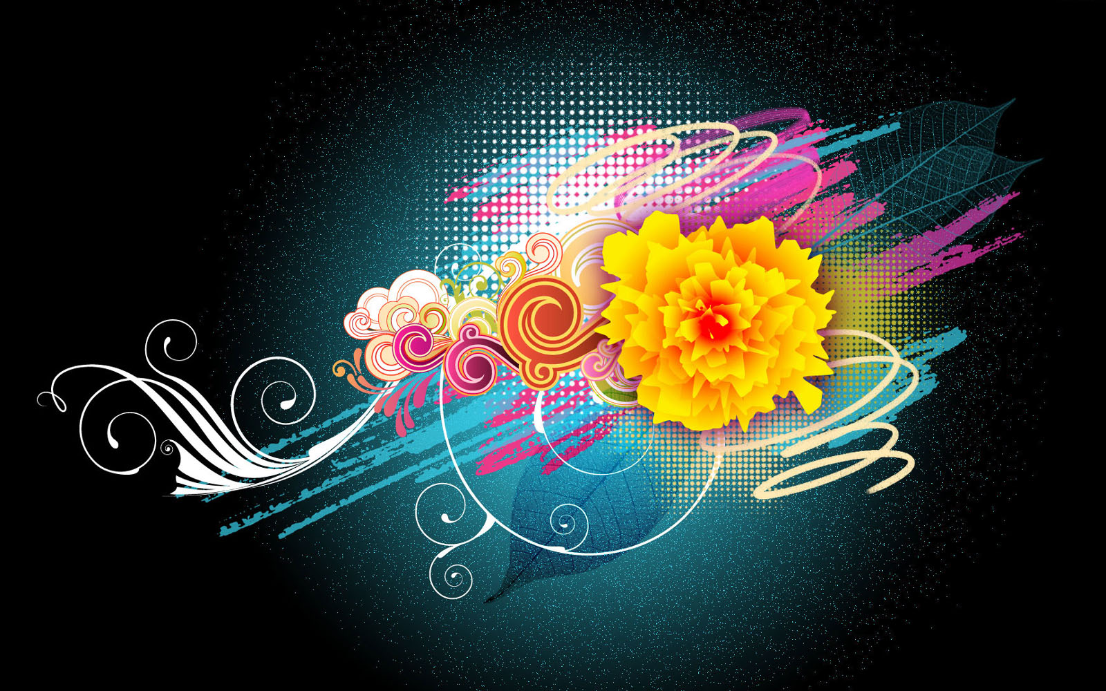 Vector Flowers Desktop Wallpaper
