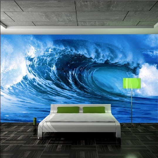 Hotfactory Outlet Grande Murale Oceano Onde Tv Sfondo Muro