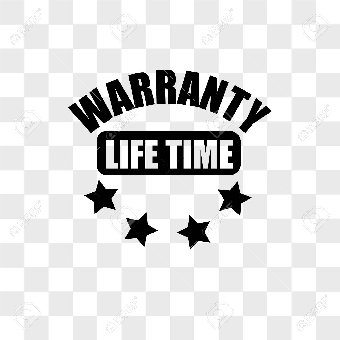 Lifetime Warranty Vector Icon Isolated On Transparent Background