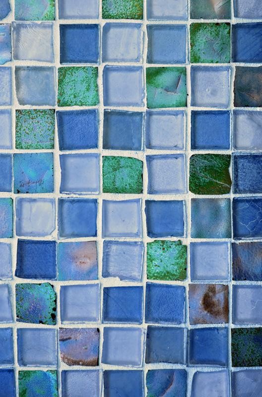 Colorful Rustic Glass Tile Blue Wallpaper