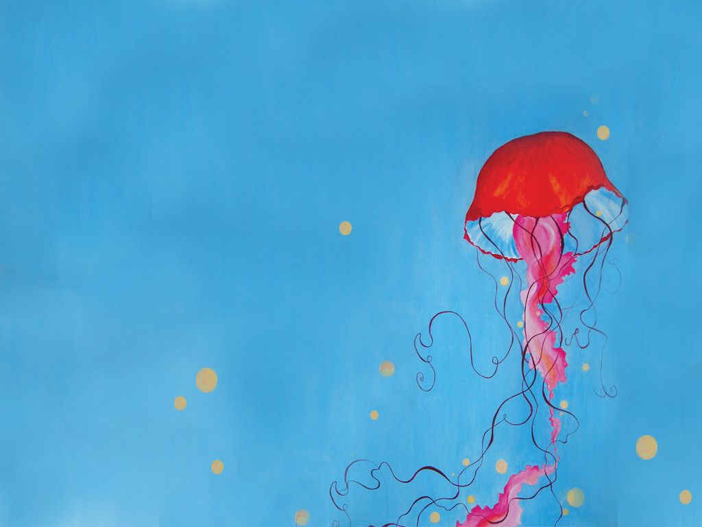 Cute Anime Jellyfish Desktop HD Wallpaper