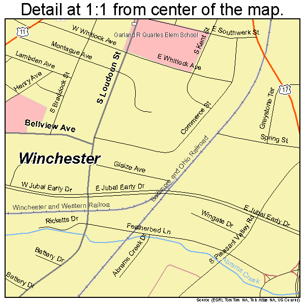 Winchester Virginia Street Map