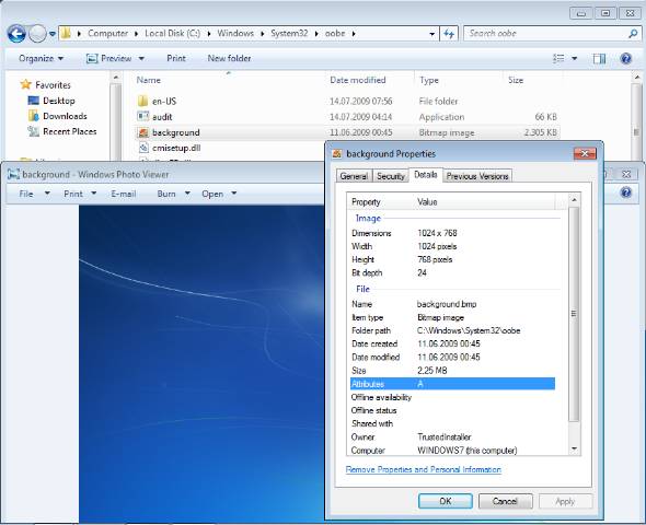 Free download Windows 7 logon wallpaper without using a Windows 7 Logon
