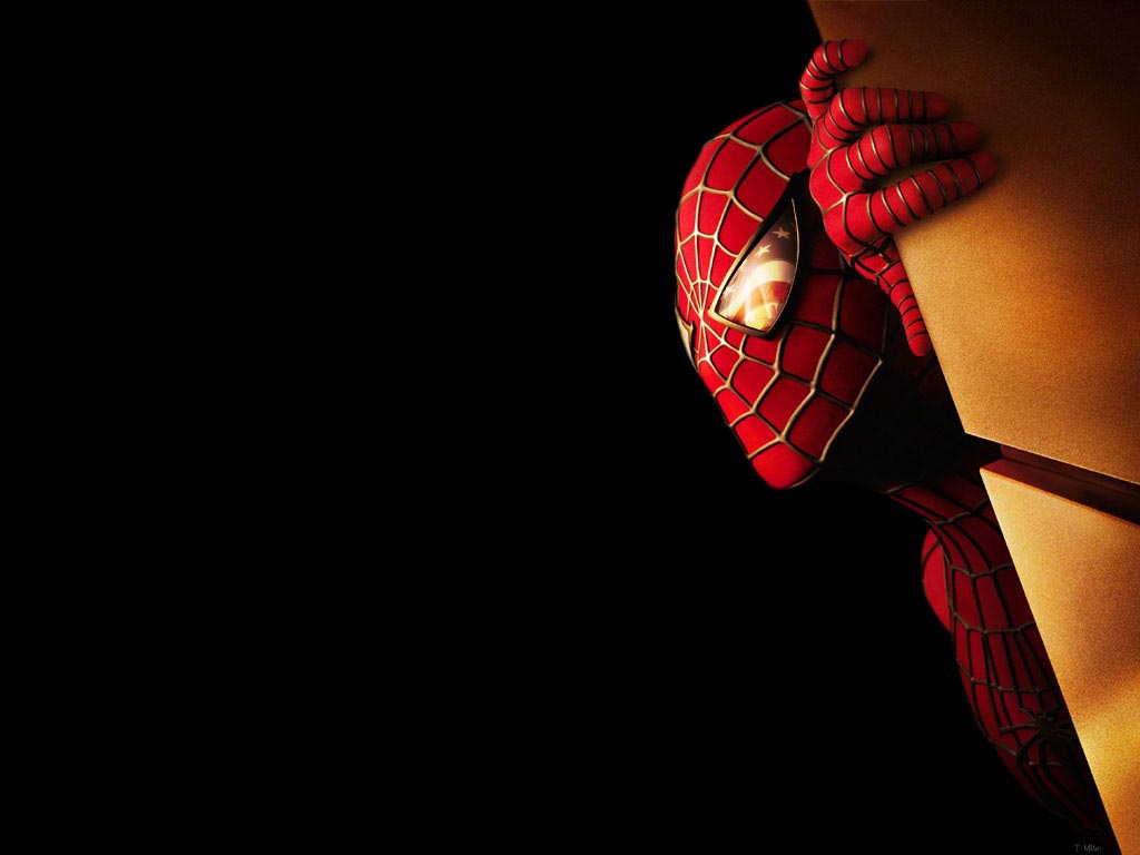 Spiderman Black Background Movie Wallpaper