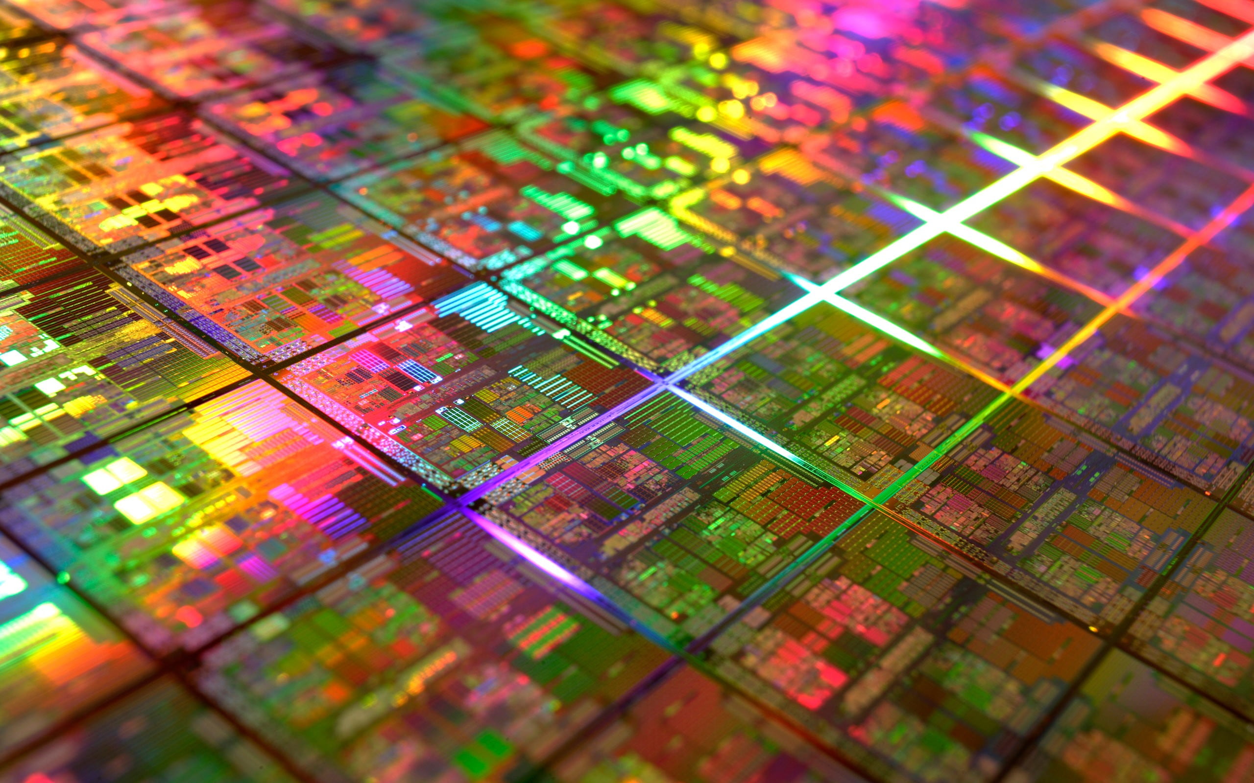 Assorted Color Decor Circuits Wafer Silicon HD Wallpaper