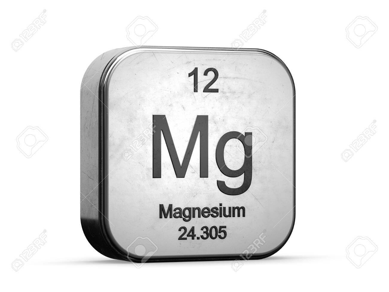 Magnesium Element From The Periodic Table Metallic Icon 3d