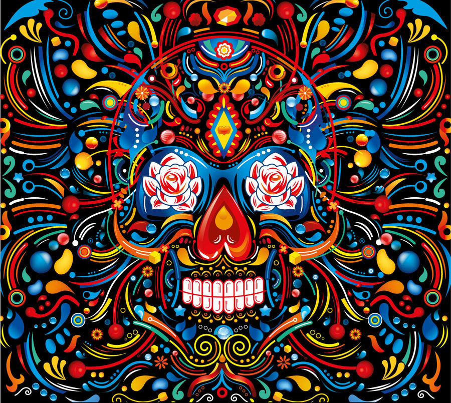Mexican Skull Art Wallpaper Image Pictures Becuo