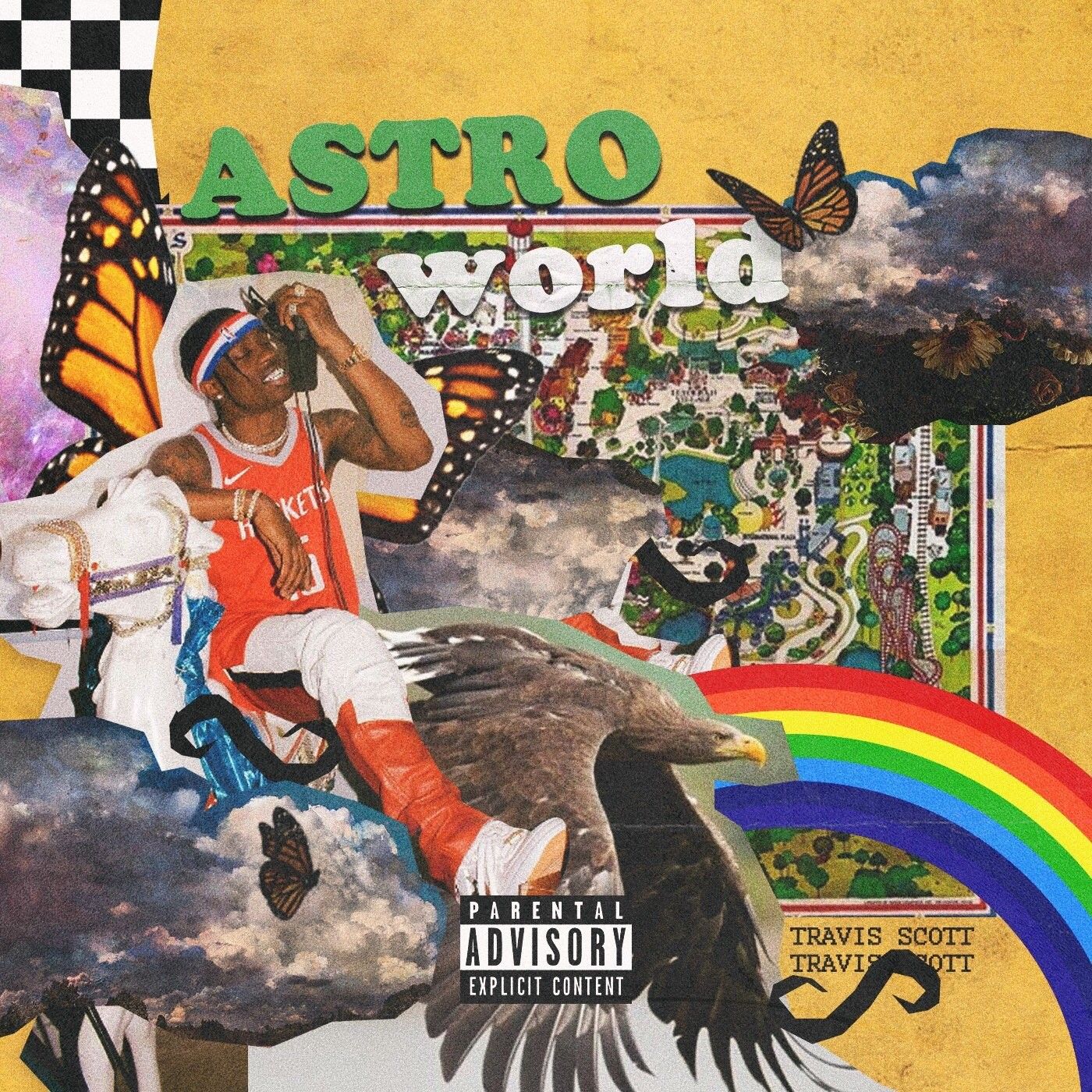 Travis Scott With Image Wallpaper Album Cover