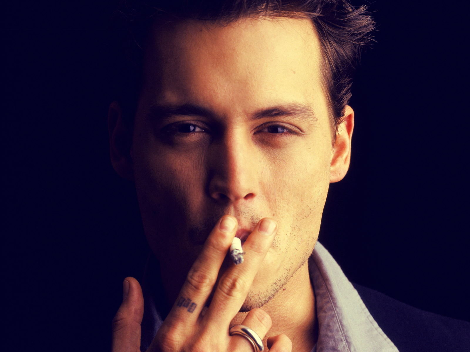Wallpaper Johnny Depp Actor America American Cigarette Eyes