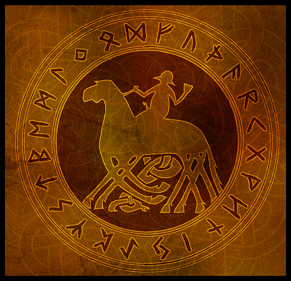Norse Rune Wallpaper Odin rune circle by