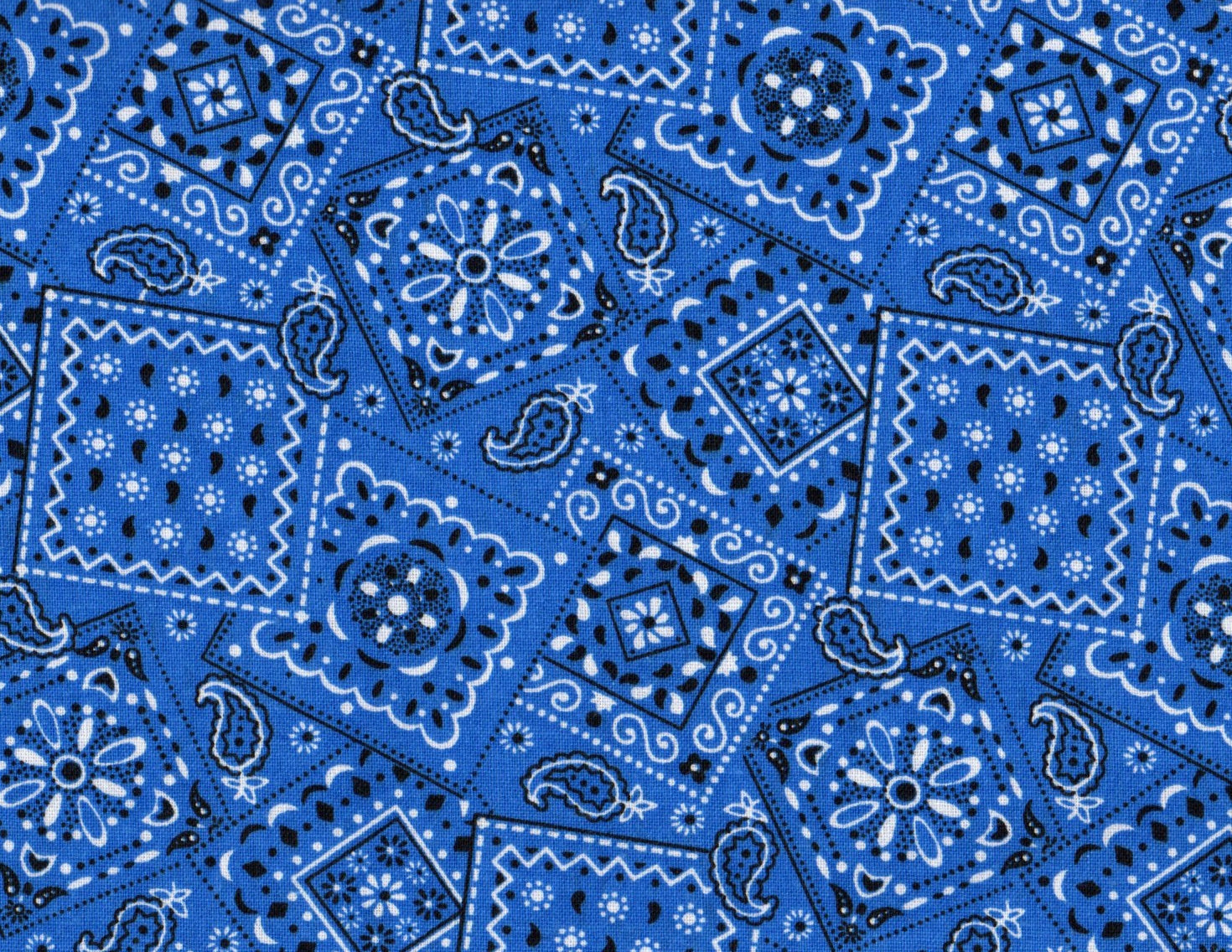 Blue Bandana Fabric By Thebusybeequilting