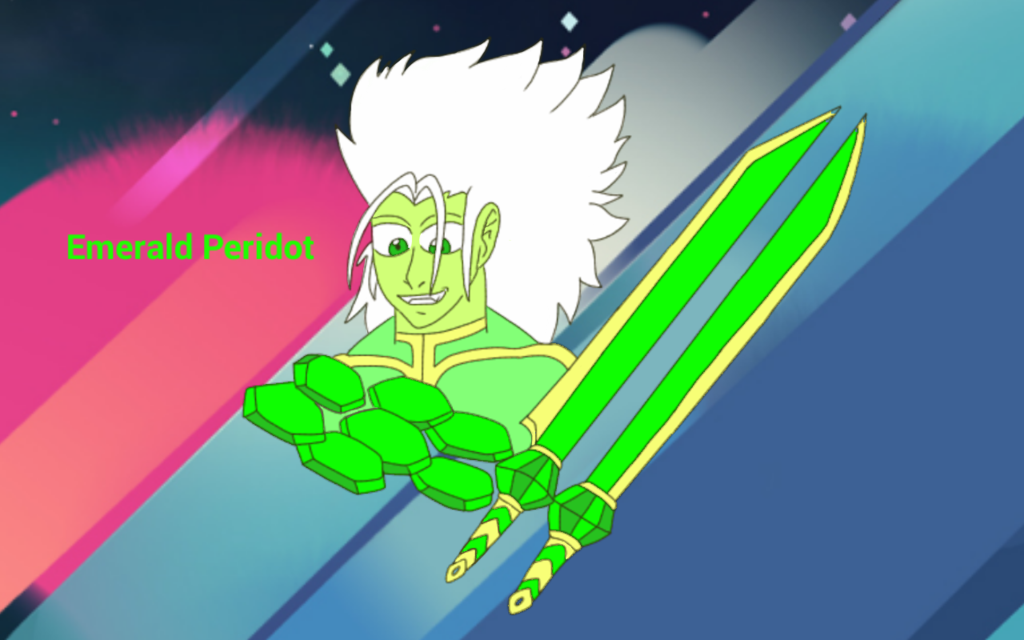Steven Universe Oc Emerald Peridot With Background By