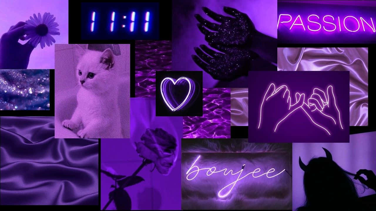 Desktop Neon Purple Aesthetic Wallpaper