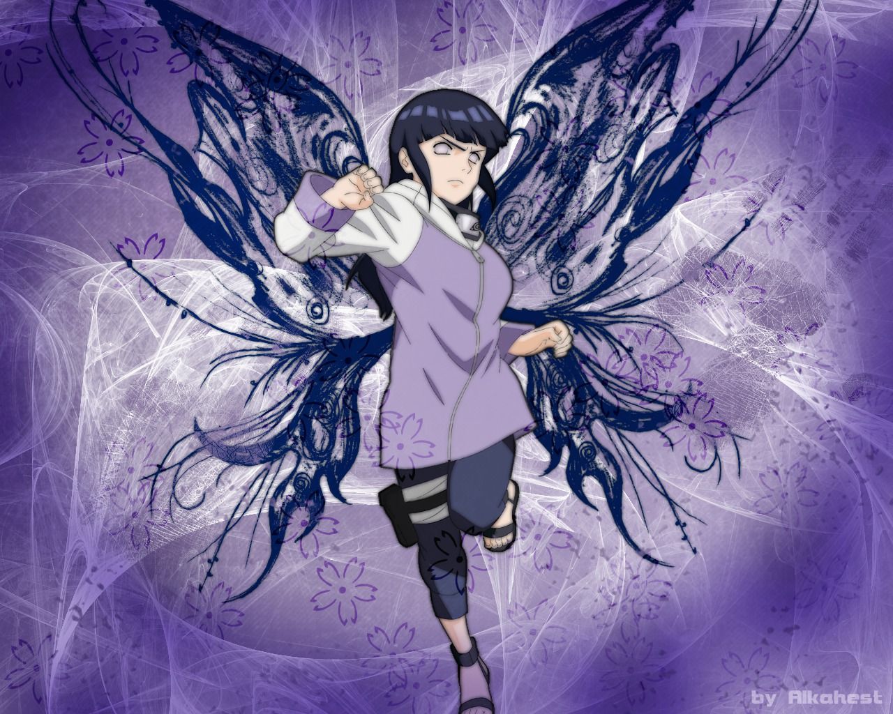 Hinata Butterfly Naruto Purple