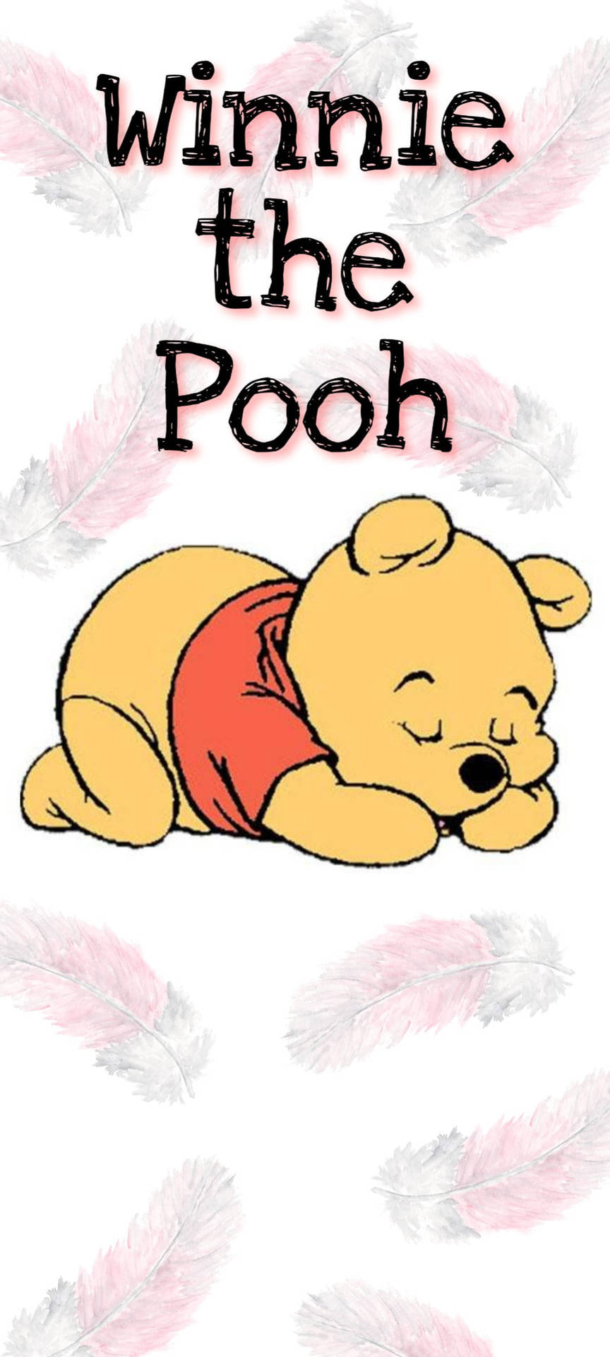 Cute Winnie The Pooh iPhone Feathers Wallpaper
