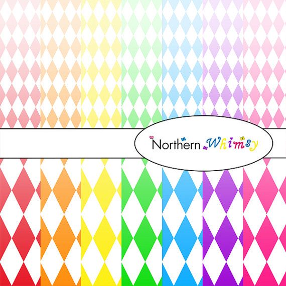 Digital Scrapbooking Paper Background Set Bright Rainbow Ombre