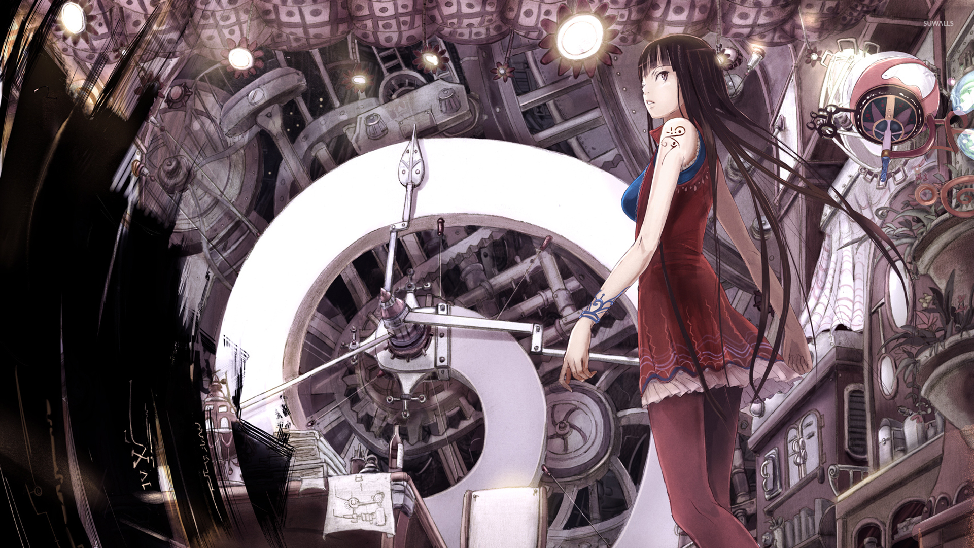 Tattooed Girl In The Factory Wallpaper Anime