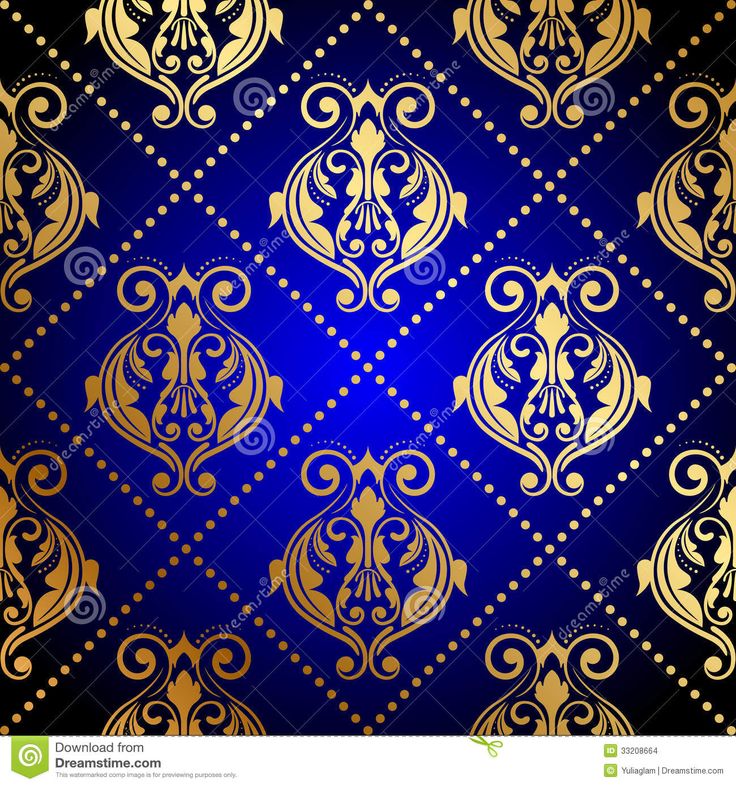Blue Background With Luxury Gold Ornament And