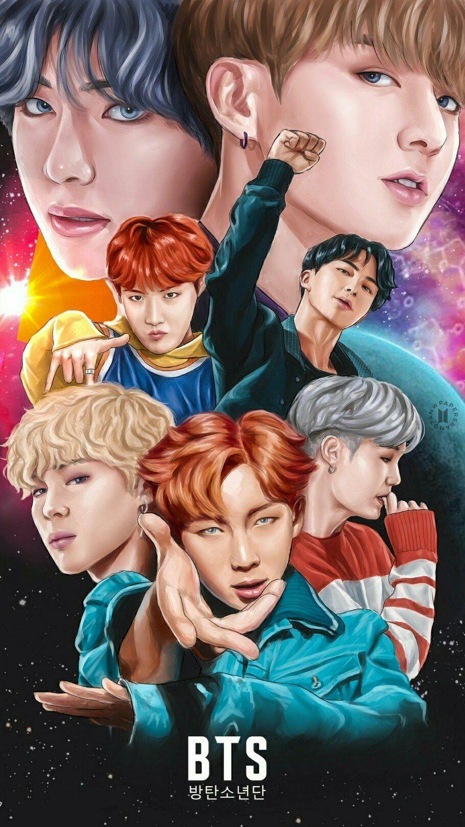 Bts Anime Wallpaper On