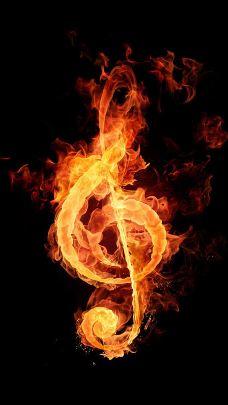 Fire Music Notation iPhone Wallpaper HD
